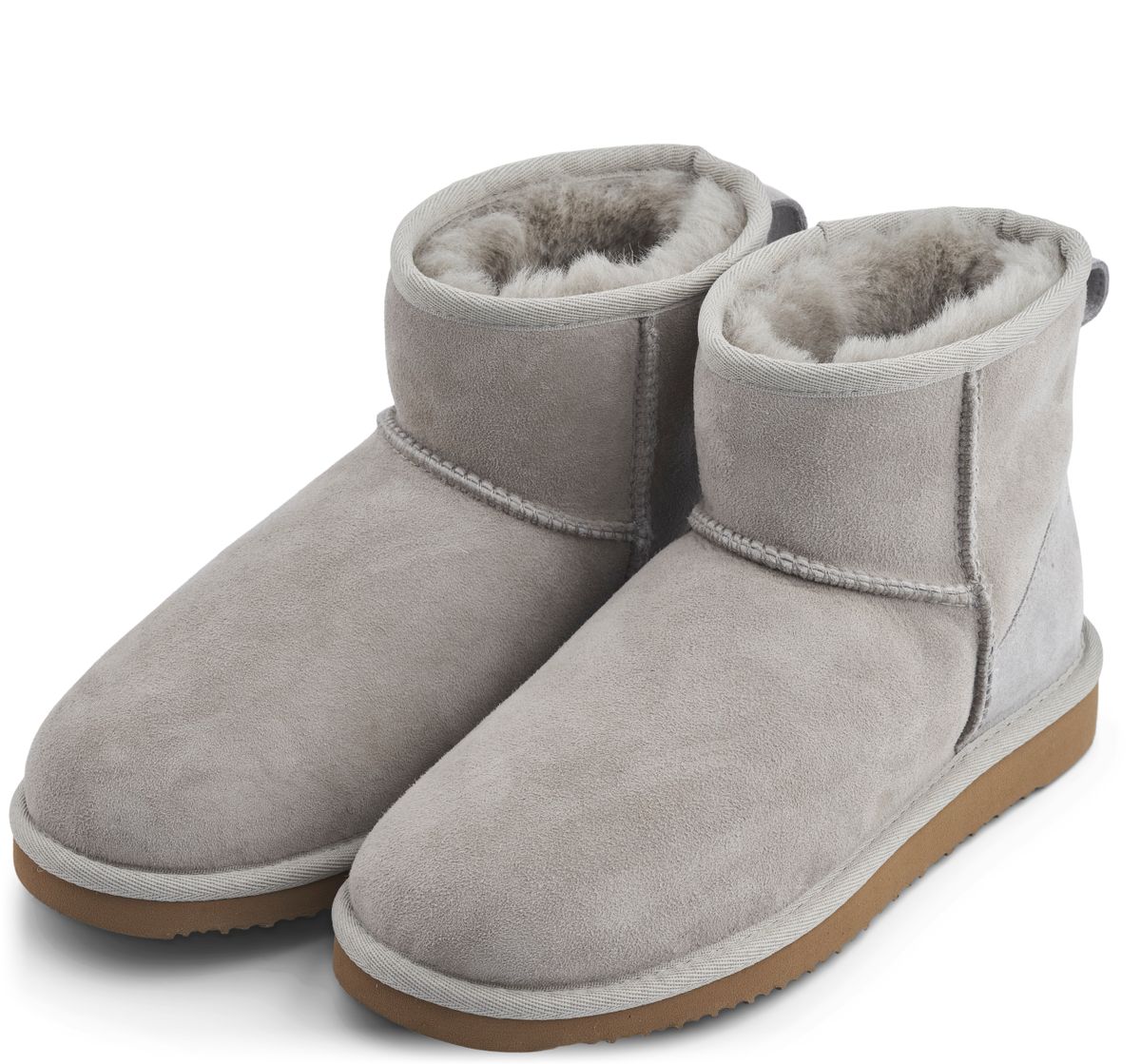 Lammfell Stiefelette Mini | Damen | Größe 35-42 Hellgrau