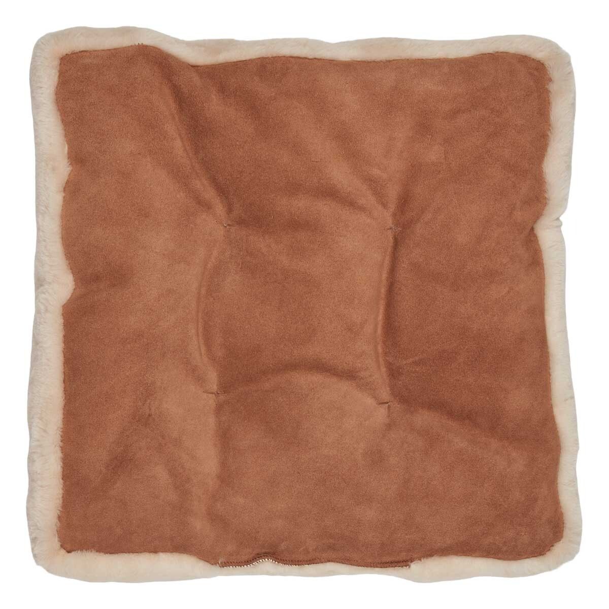 Lammfellkissen | Neuseeland | Mokassin | 45x45 cm Sitzkissen | Sheepskinhouse.ch