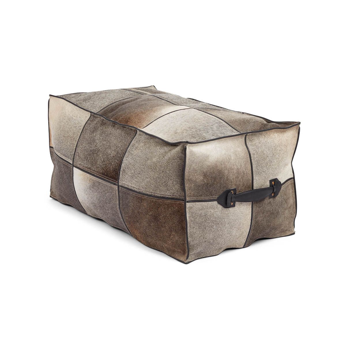 Hocker mit Griff | Brasilien | Hochwertiges Kalbsleder | 45x82x38 cm Poufs | Sheepskinhouse.ch