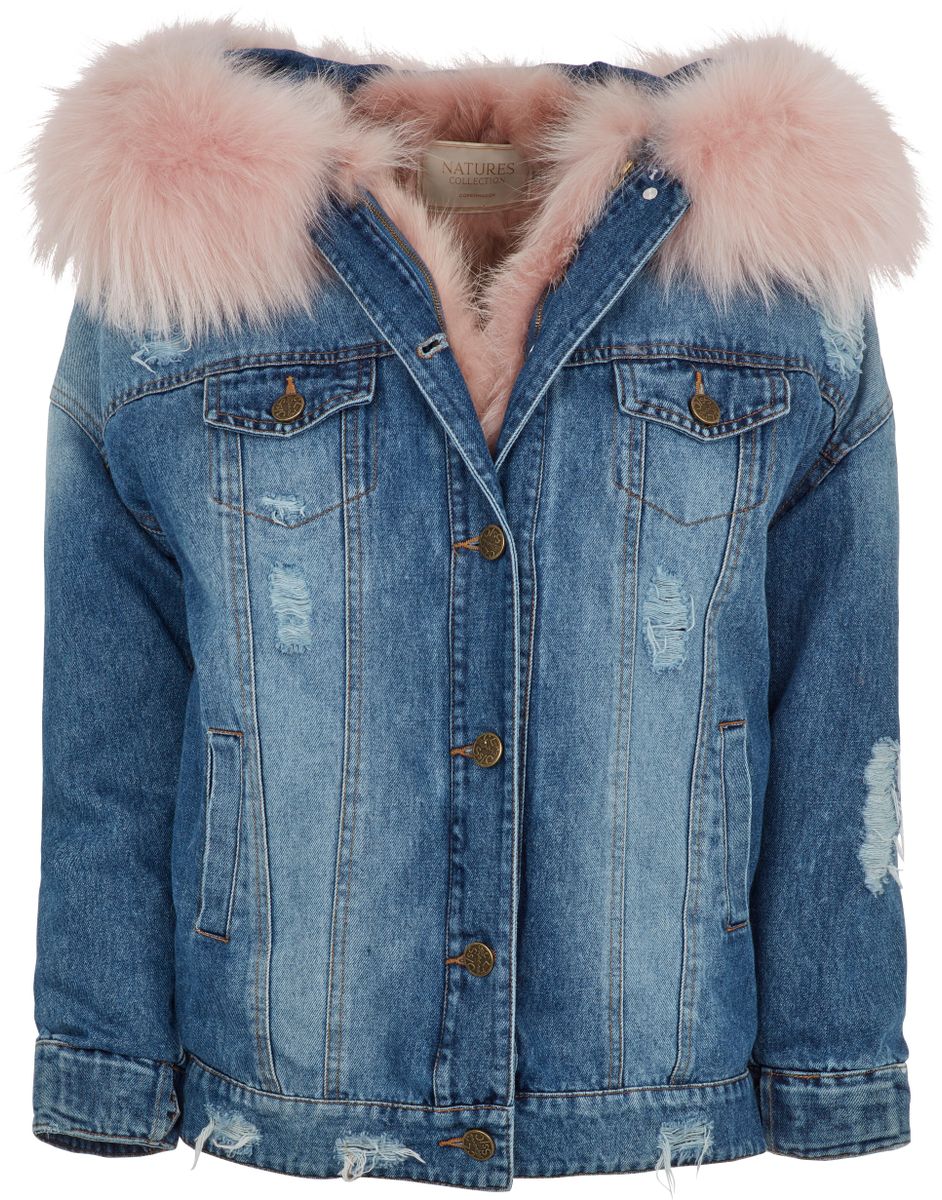 Riley Jacke | Denim, Waschbär Pink