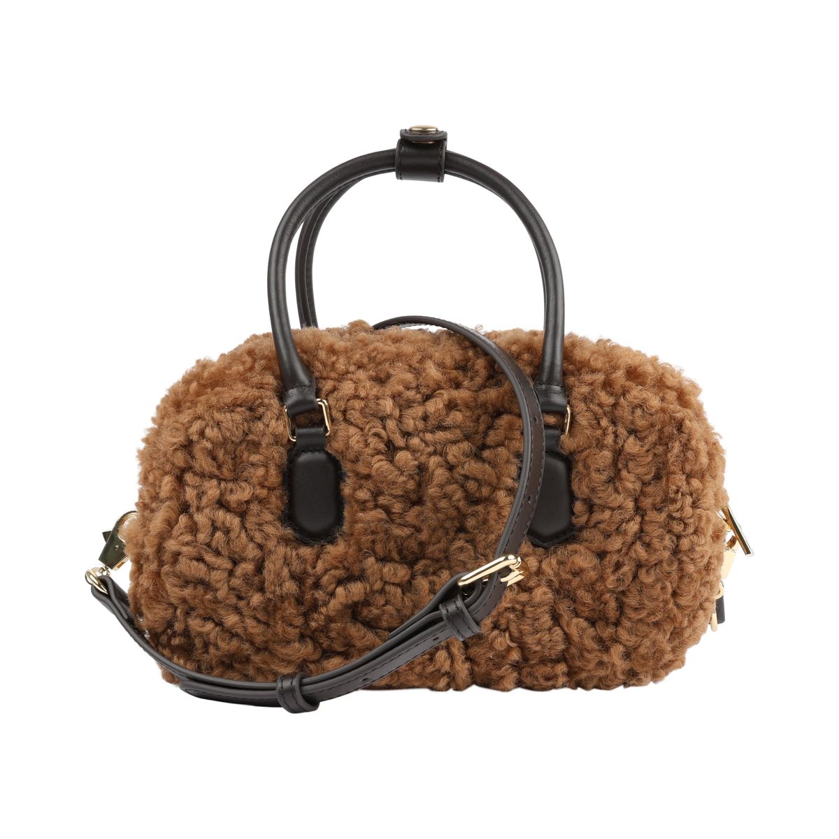 Chloe Bowling Bag | Lammwolle Teddybraun