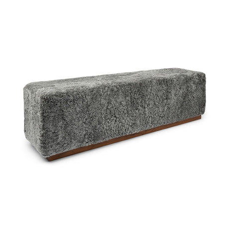 Lammfellbank Benjamin | Kurzhaar | 160x44x52 cm Grafit