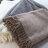 Julia Decke | 50% Baby Alpaka & 50% Wolle | 140x240 cm Dunkelbraun