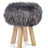 Holzhocker mit Lammfell | Langhaar | Neuseeland | 48xD34 cm Stahl