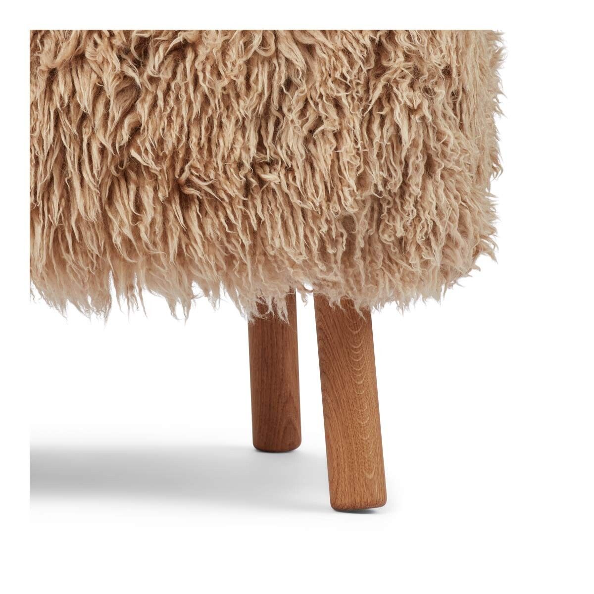 Lammfell Hocker Emil | Premium | Langhaar Honig