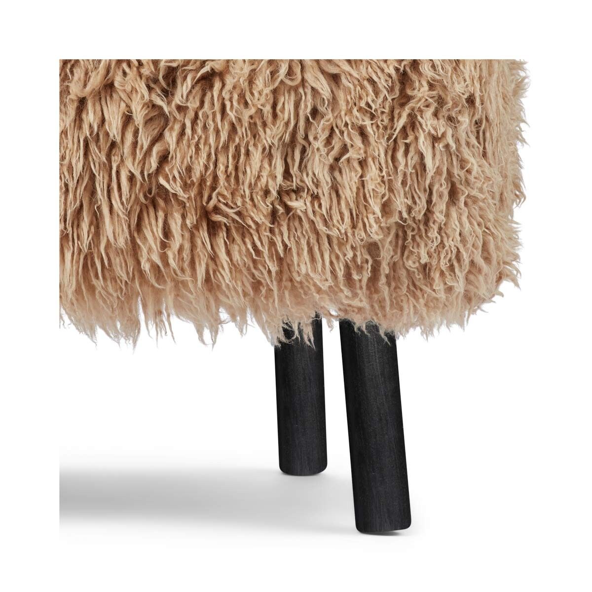 Lammfell Hocker Emil | Premium | Langhaar Honig