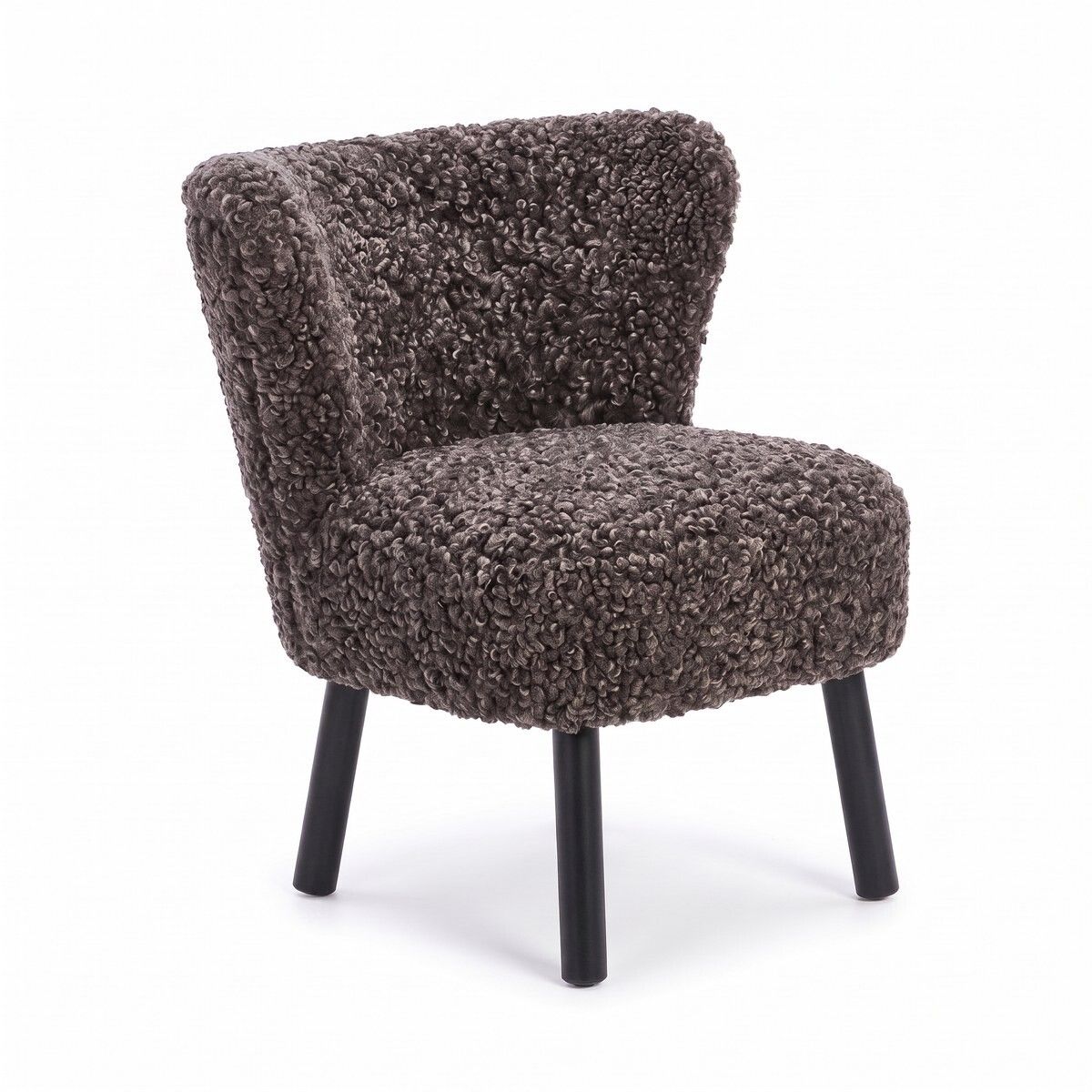 Emily Esszimmerstuhl | Premium Lammfell | Designmöbel Cappuccino