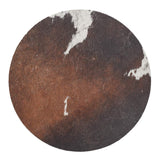 Kuhfell Stuhlauflage | Brasilien | D37 cm Salz/Pfeffer/Braun/Weiß