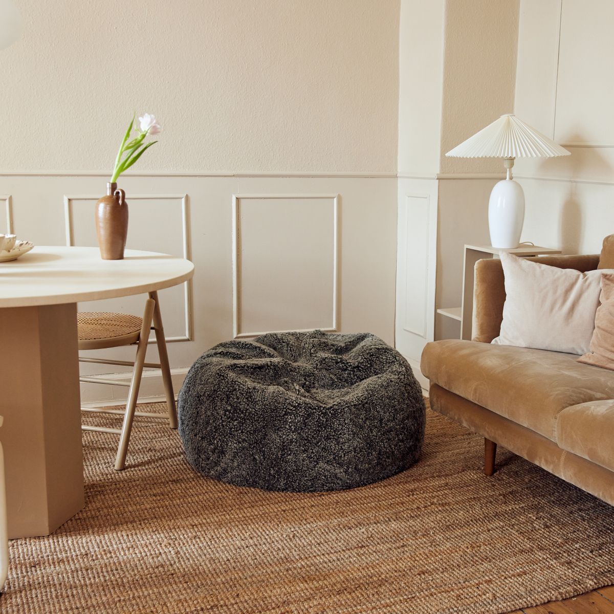 Lammfell Sitzsack | Kurzhaar | Neuseeland | 73x74 cm | 92x93 cm Sitzsäcke | Sheepskinhouse.ch