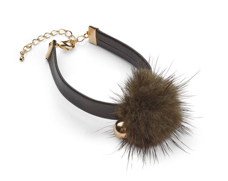 Nicki Armband | Nerz, Leder