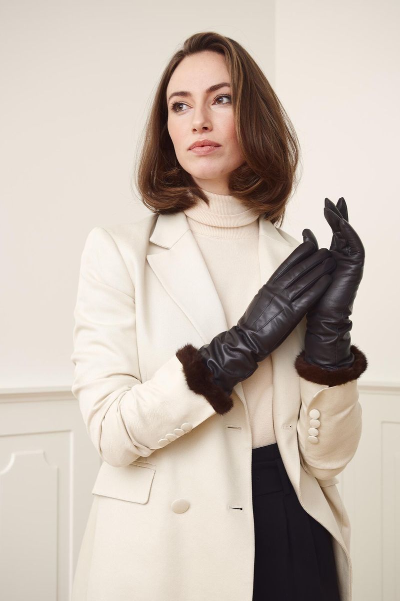 Kimberly | Lederhandschuhe | Nerzpelz | Damenhandschuhe Modeaccessoire | Sheepskinhouse.ch