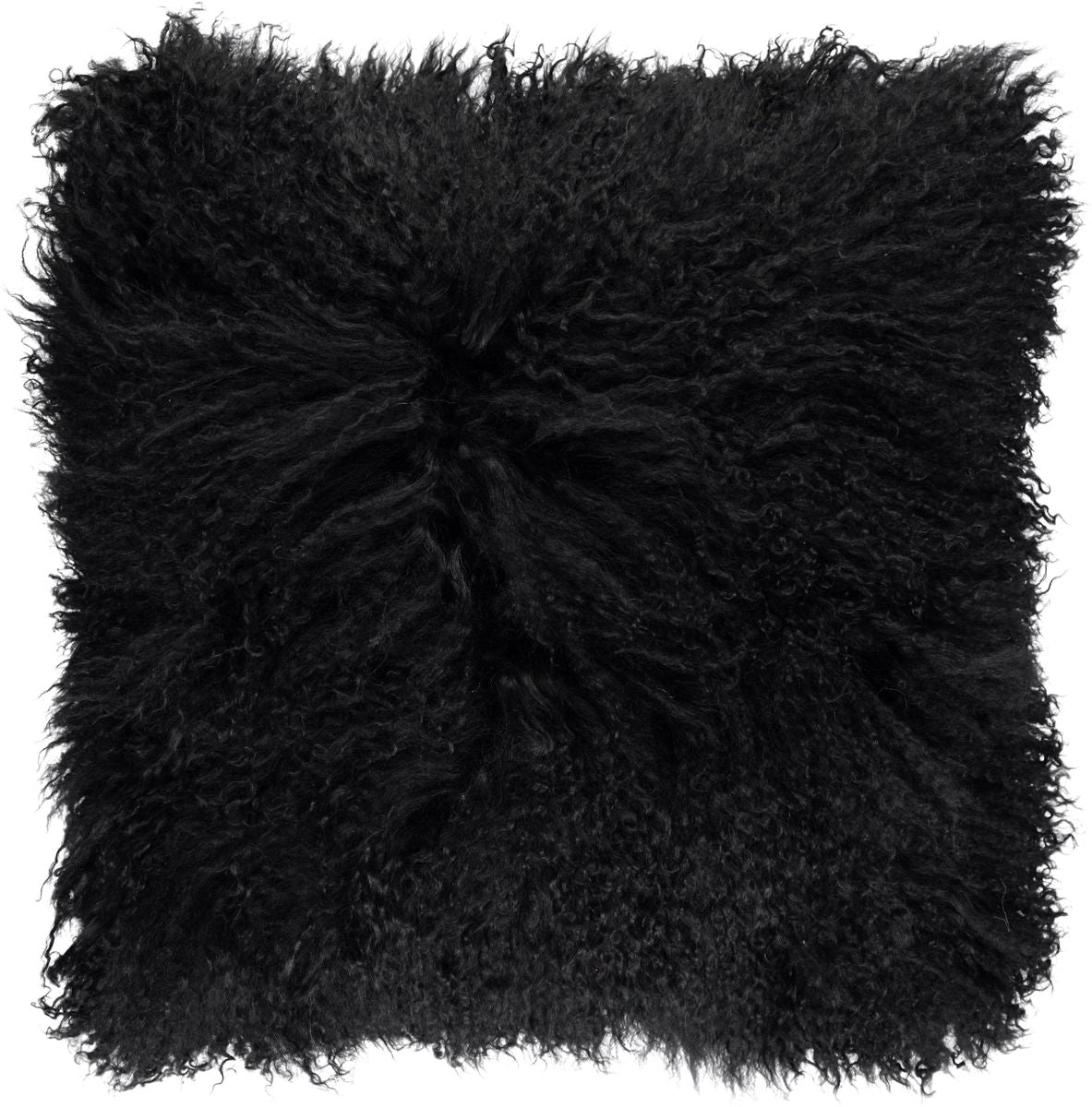 Lammfellkissen Premium | Tibet | Doppelseitig | 40x40 cm 56x56 cm Schwarz