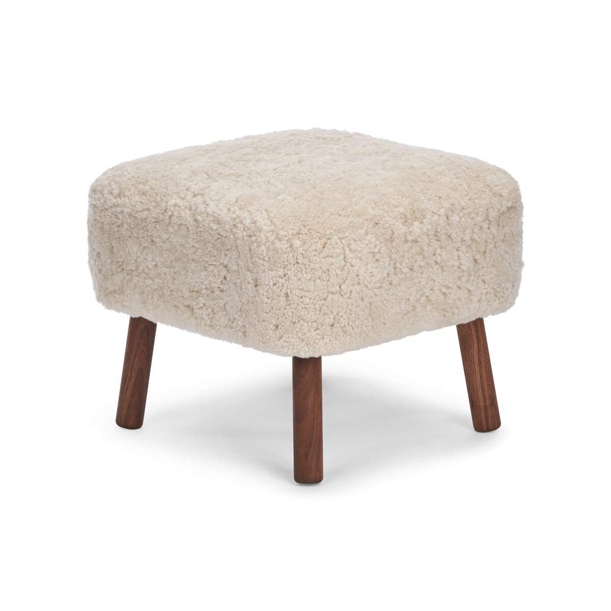 Lammfell Hocker Emil | Premium | Kurzhaar Perlweiß