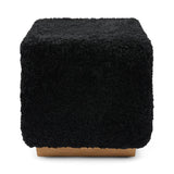 Lammfellhocker Benjamin | Kurzhaar | 46x46x47 cm Schwarz