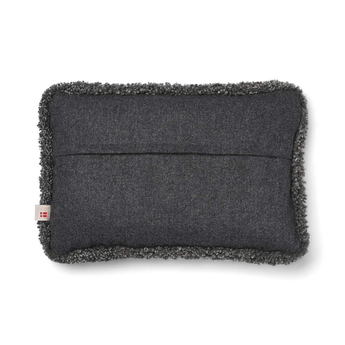 Wollkissen | 100% Wolle | Fellborte | 52x52 cm | 34x52 cm Steingrau/Grafit