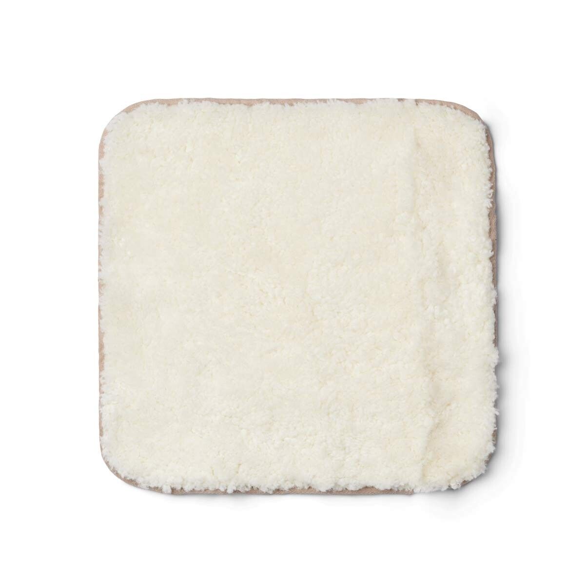 Sitzkissen Lammfell | Kurzhaar | Zero Waste | 35x35 cm Weiß