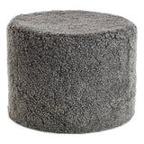 Lammfellpouf Premium | Kurzhaar | Neuseeland | D44x33 cm Grafit