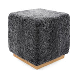 Lammfellhocker Benjamin | Kurzhaar | 46x46x47 cm Anthrazit