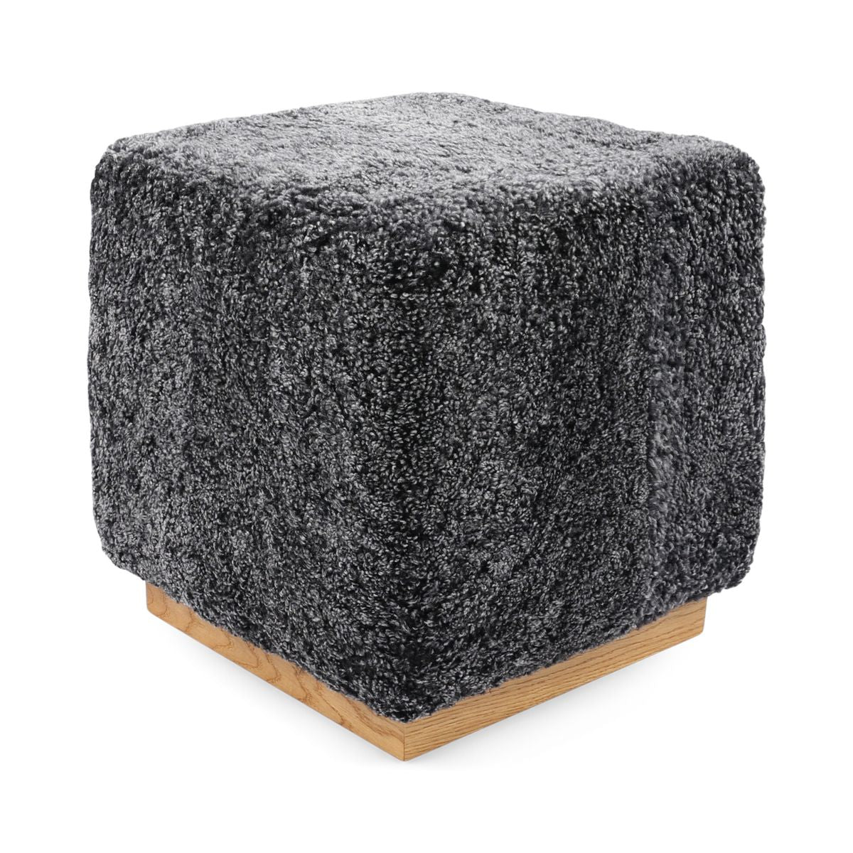 Lammfellhocker Benjamin | Kurzhaar | 46x46x47 cm Anthrazit