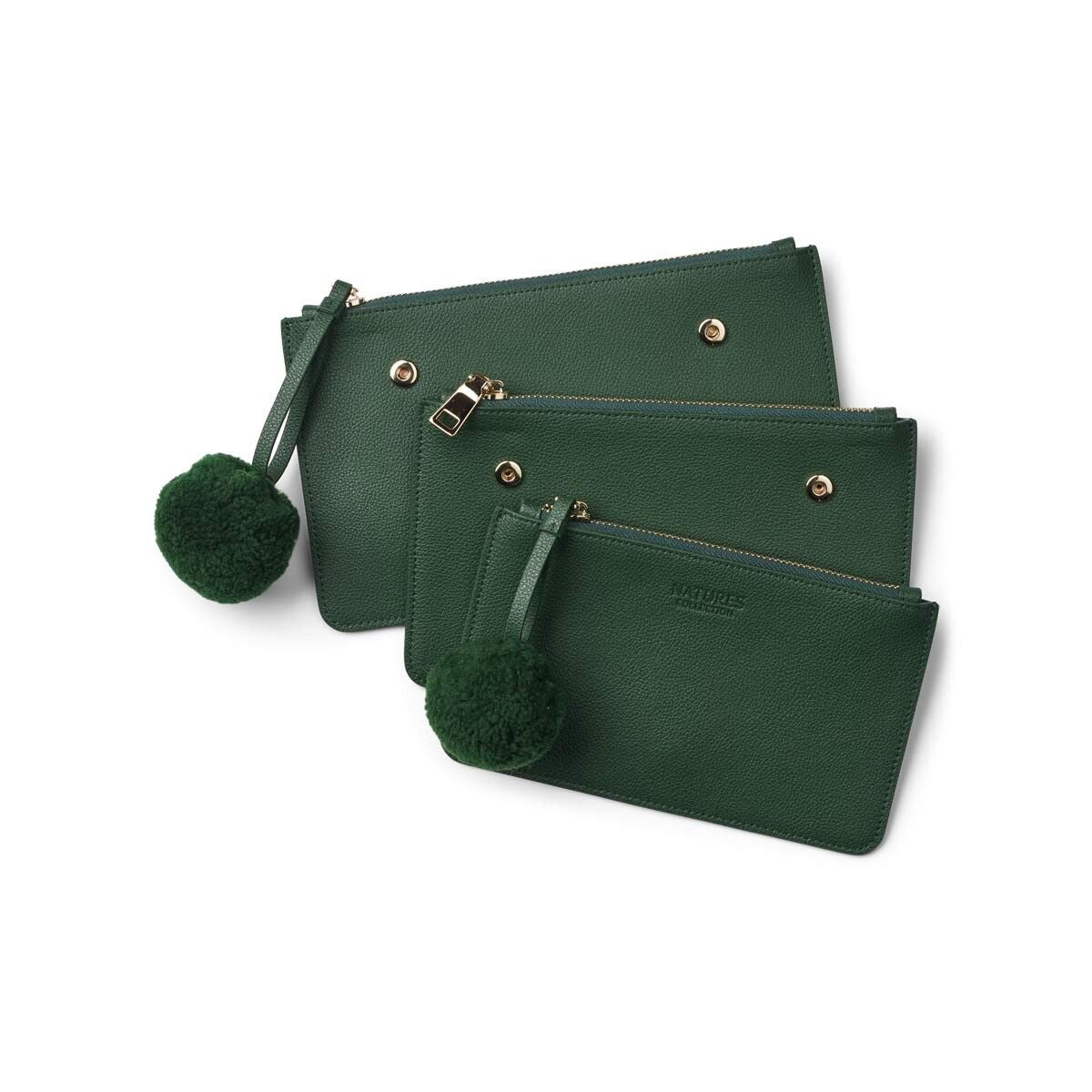 Camilla Clutch | 3-in-1 Clutch | Lammleder Antikgrün