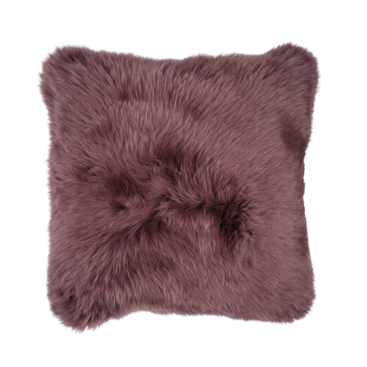 Fellkissen | Langhaar | Neuseeland | 50x50 cm Aubergine