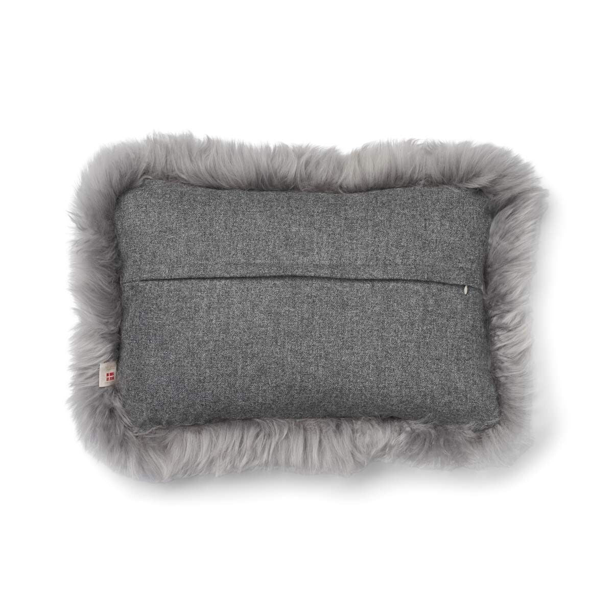 Wollkissen | 100% Wolle | Fellborte | 52x52 cm | 34x52 cm Stein/Hellgrau