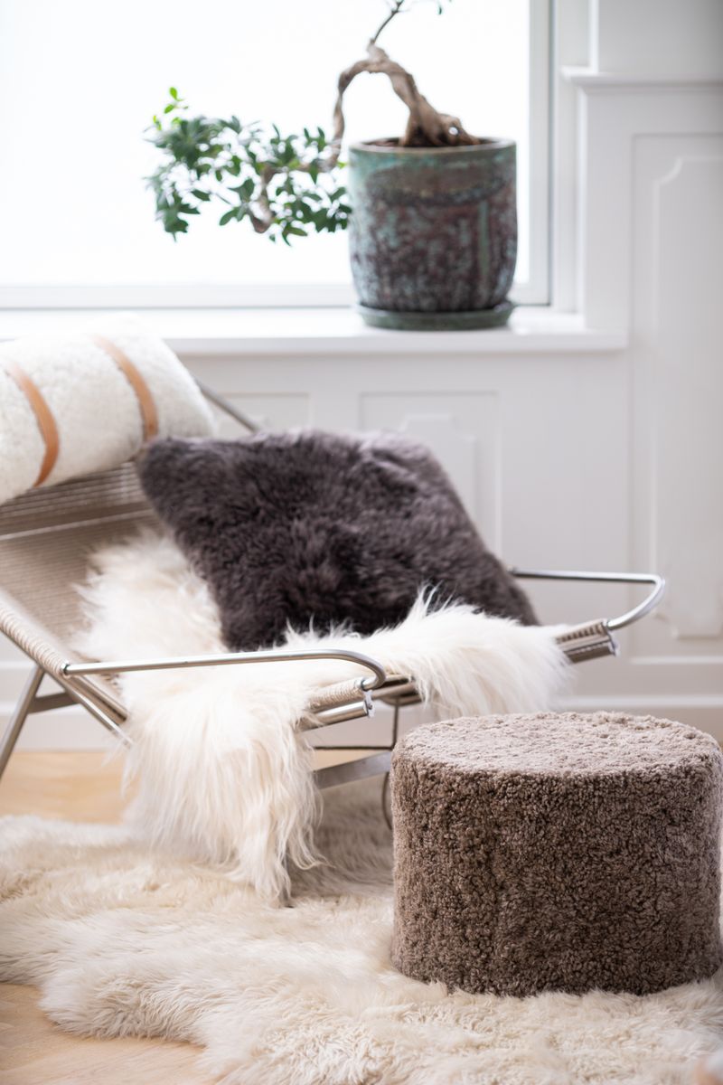 Lammfell | Langhaar Premium | Island | 100-120x60 cm Weißlich