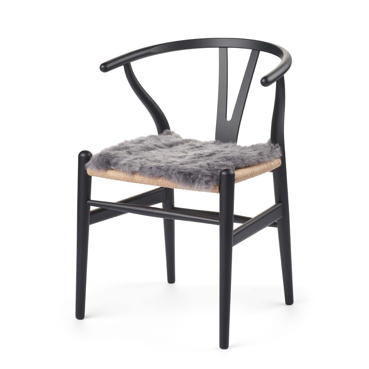 Lammfell Stuhlkissen Premium | Kurzhaar | Island | 40x40 cm Graue Brisa
