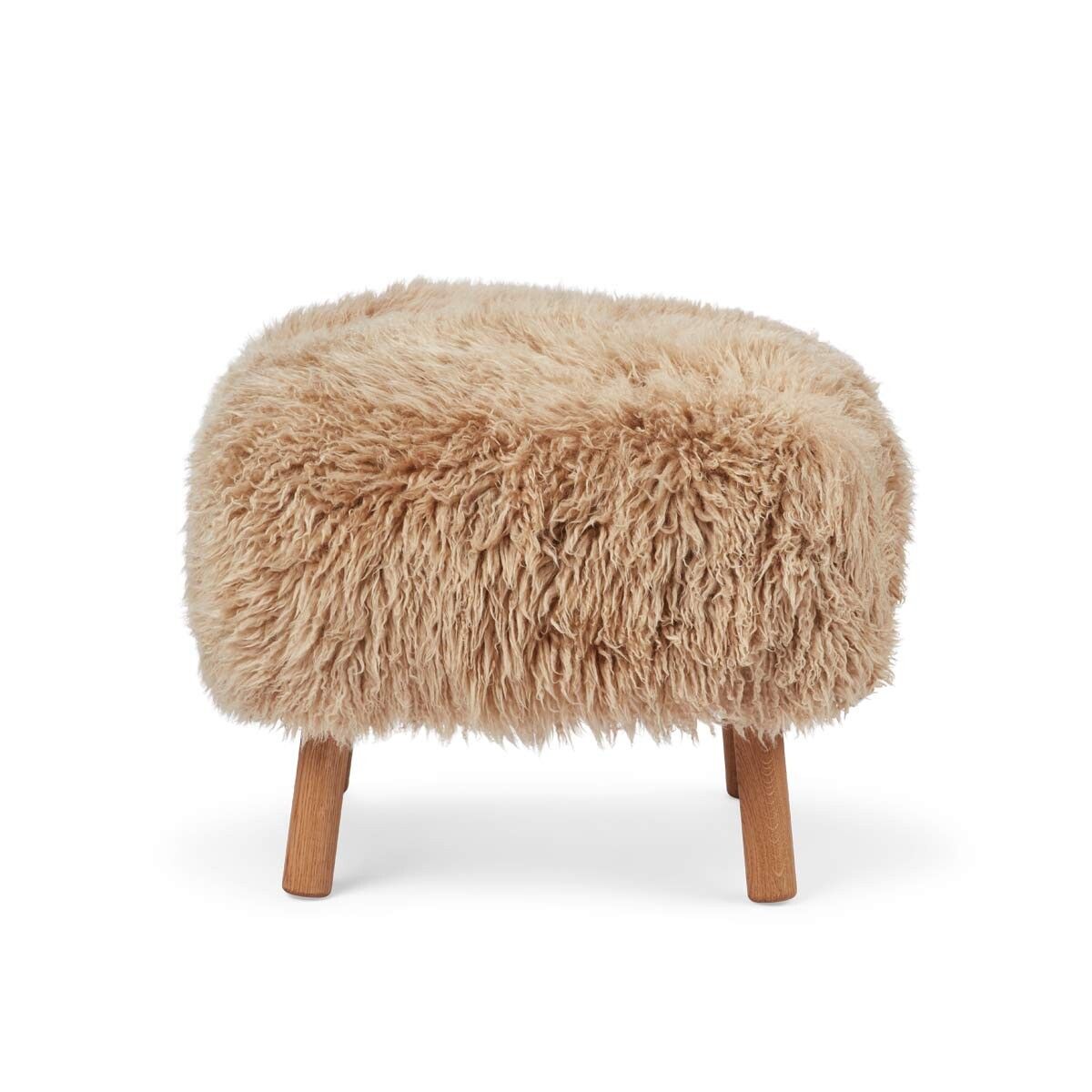 Lammfell Hocker Emil | Premium | Langhaar Honig
