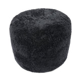 Lammfellpouf Premium | Kurzhaar | Neuseeland | D41x31 cm Schwarz