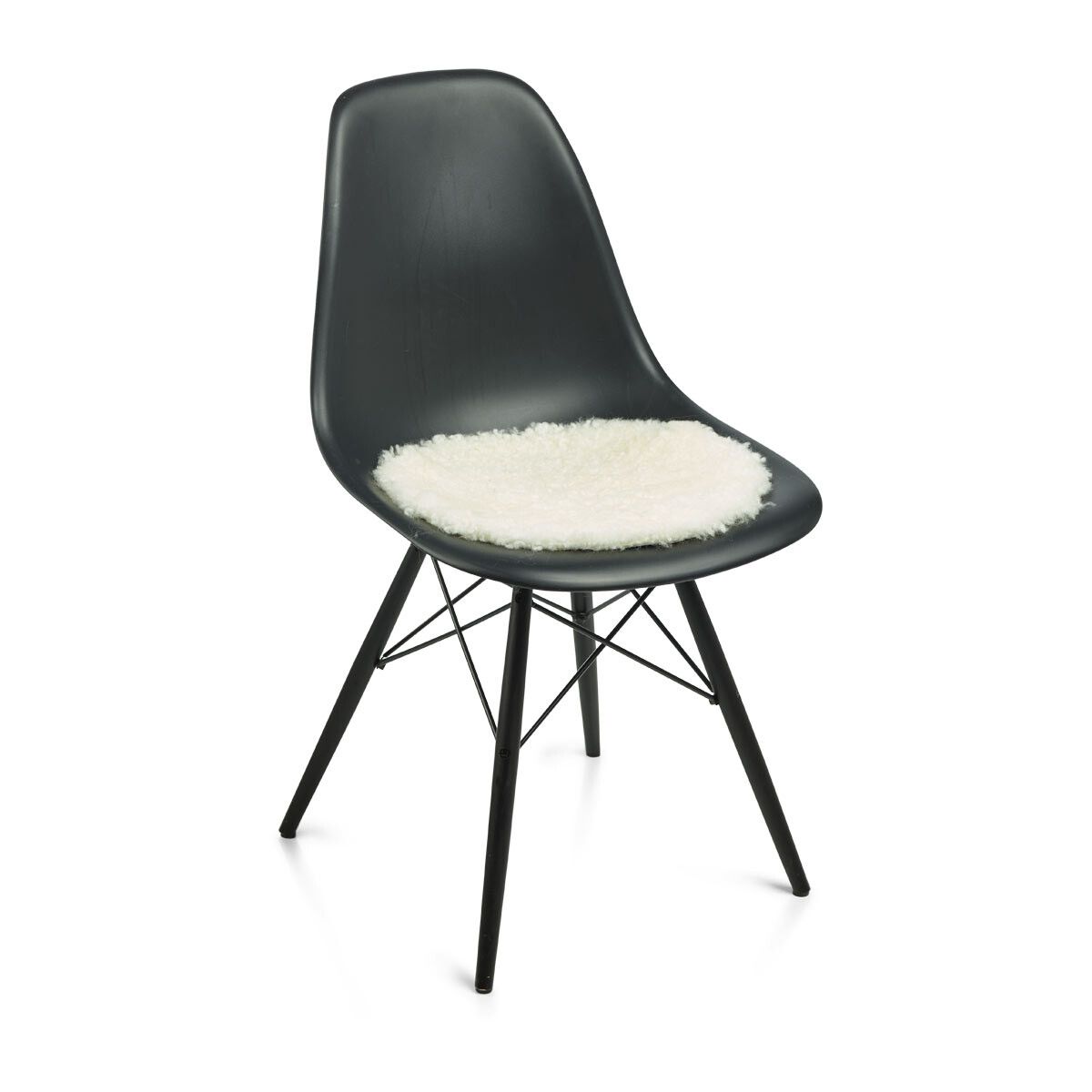 Lammfell Stuhlkissen Premium | Kurzhaar | Neuseeland | D38 cm Sitzkissen | Sheepskinhouse.ch