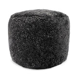 Lammfellpouf Premium | Kurzhaar | Neuseeland | D41x31 cm Anthrazit