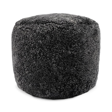Lammfellpouf Premium | Kurzhaar | Neuseeland | D41x31 cm Anthrazit
