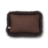 Lammfellkissen | Langhaar | Neuseeland | 100% Wolle | 52x52 cm | 34x52 cm Braun/Schokolade