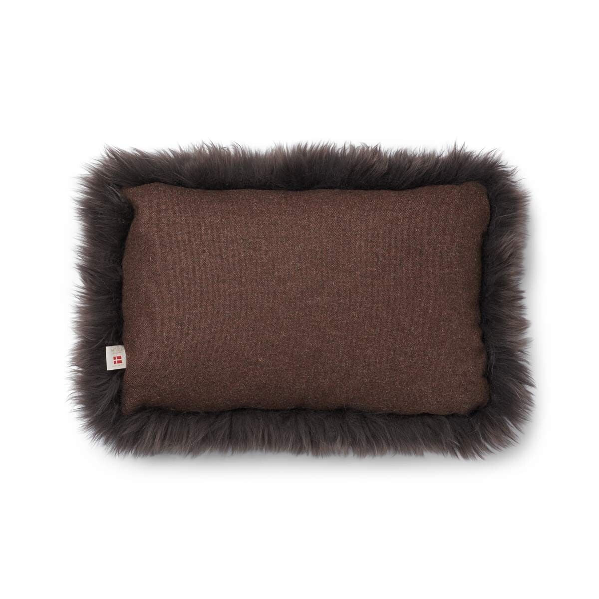 Lammfellkissen | Langhaar | Neuseeland | 100% Wolle | 52x52 cm | 34x52 cm Braun/Walnuss