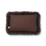 Lammfellkissen | Langhaar | Neuseeland | 100% Wolle | 52x52 cm | 34x52 cm Braun/Walnuss