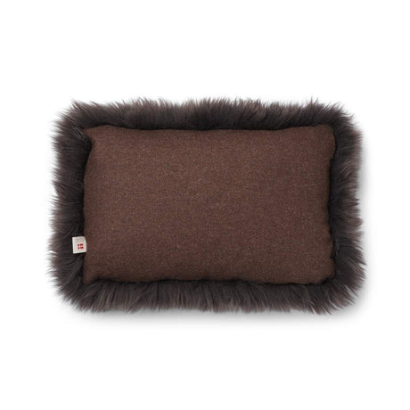 Lammfellkissen | Langhaar | Neuseeland | 100% Wolle | 52x52 cm | 34x52 cm Braun/Walnuss
