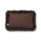 Lammfellkissen | Langhaar | Neuseeland | 100% Wolle | 52x52 cm | 34x52 cm Braun/Walnuss