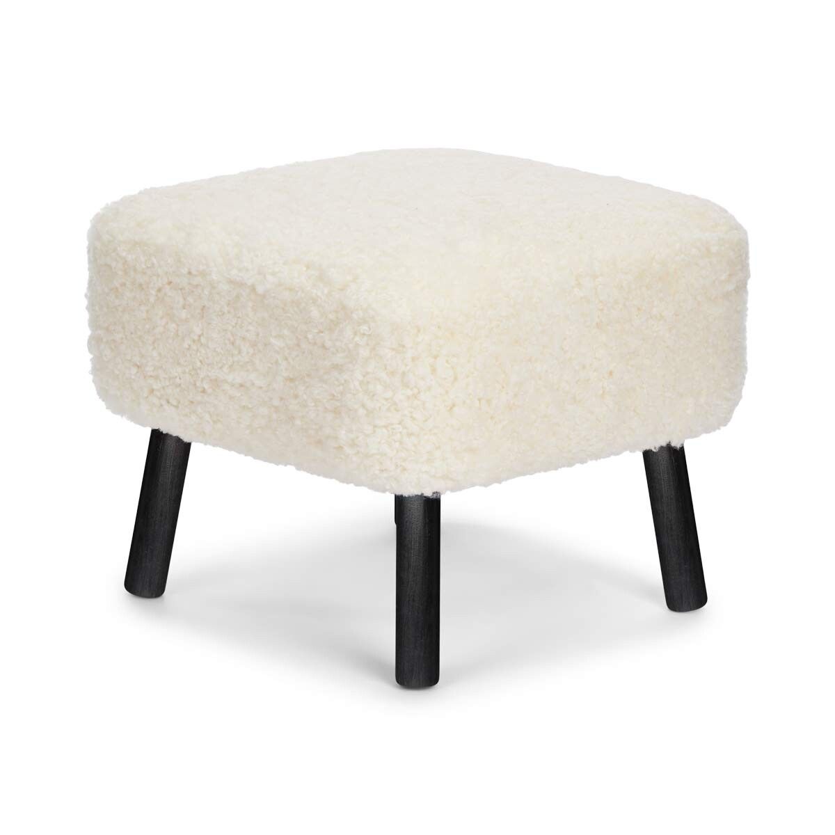 Lammfell Hocker Emil | Premium | Kurzhaar Weiß