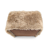 Lammfellpouf | Langhaar | Neuseeland | 50x50x32 cm Taupe