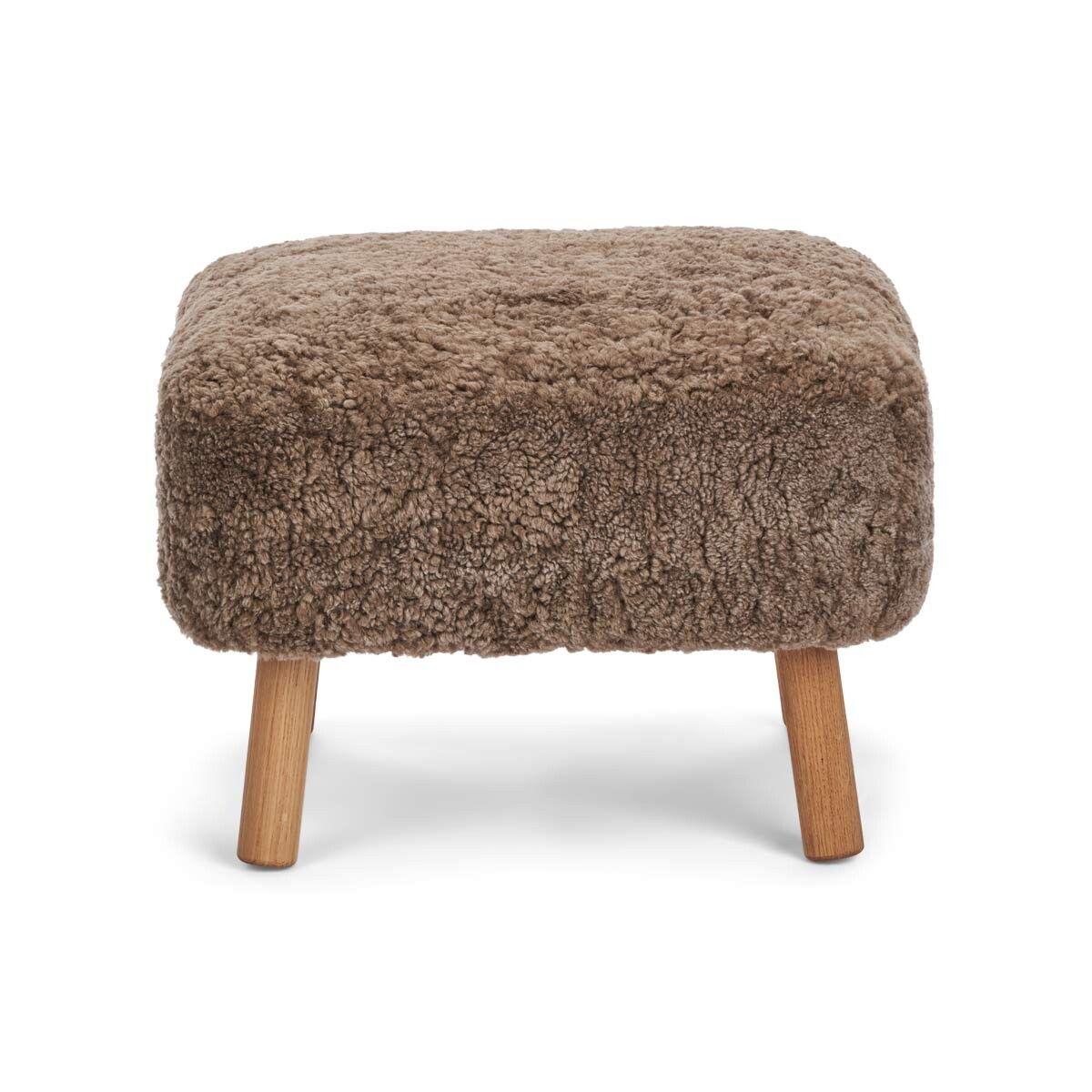 Lammfell Hocker Emily | Kurzhaar | Neuseeland Taupe
