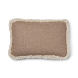 Wollkissen | 100% Wolle | Fellborte | 52x52 cm | 34x52 cm Beige/Leinen