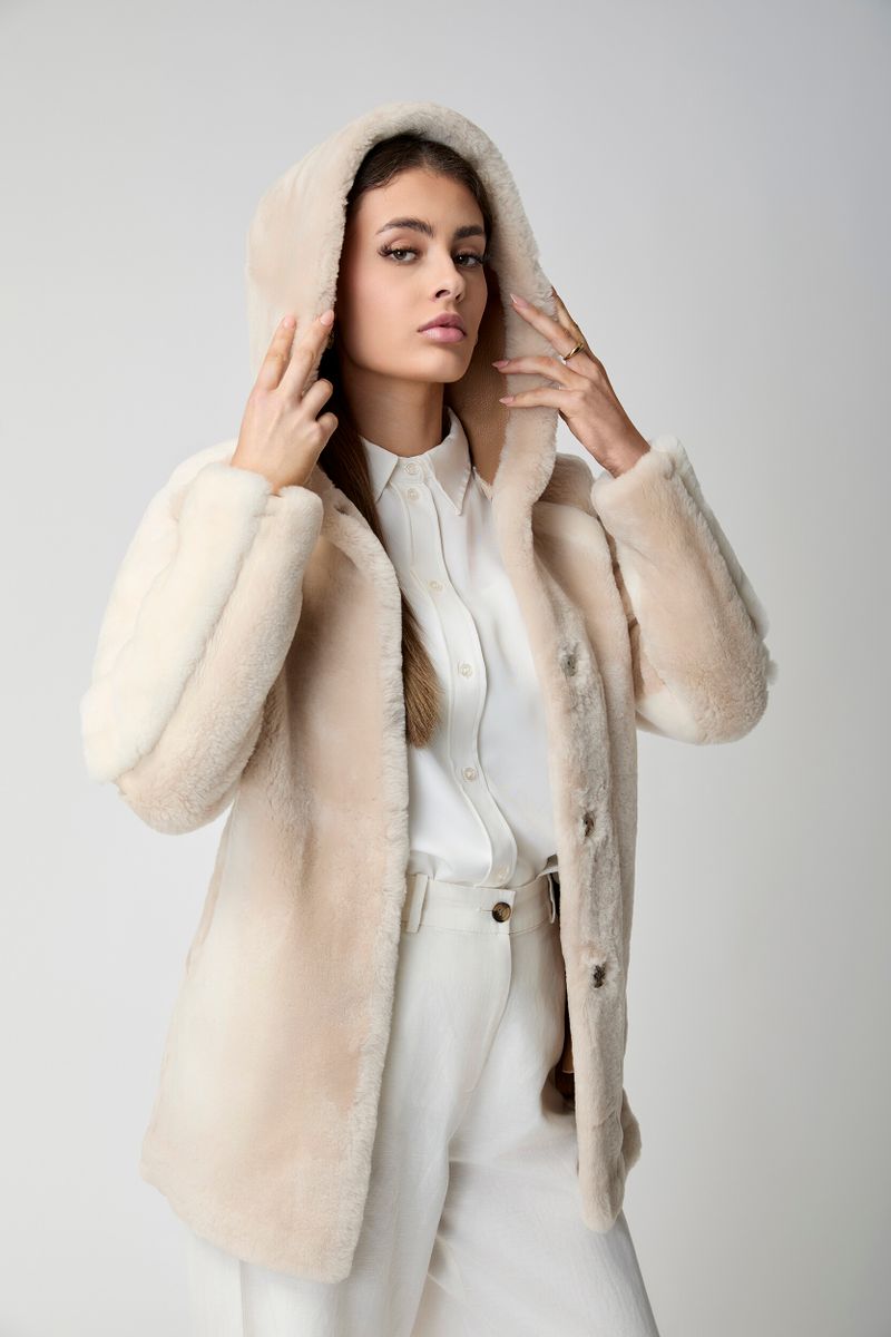 Leah Jacke | Doubleface Beige/Brun