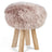 Holzhocker mit Lammfell | Langhaar | Neuseeland | 48xD34 cm
