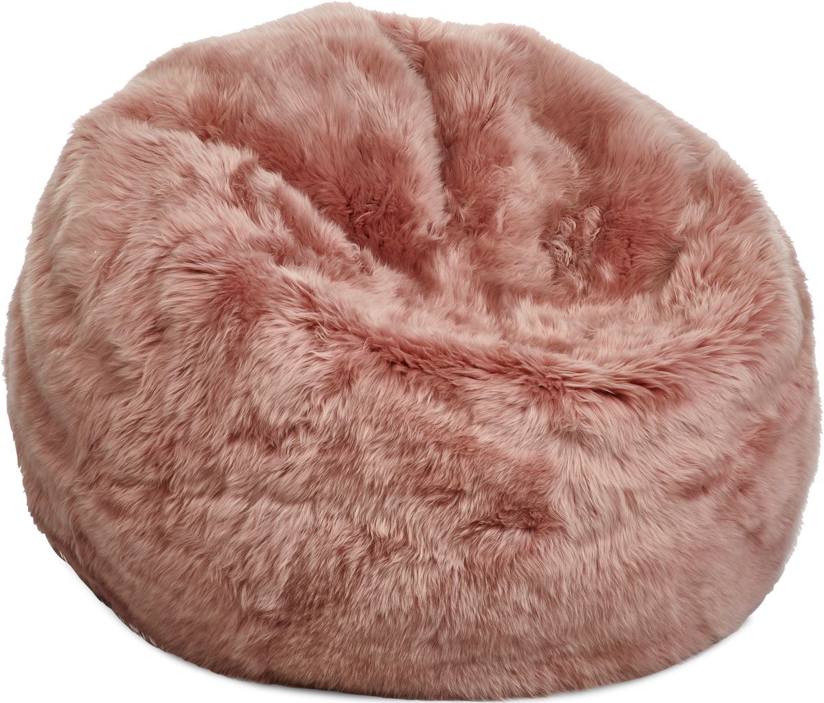 Lammfell Sitzsack Premium | Langhaar | Neuseeland | 92x93 cm Rosa