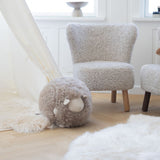 Cute Sheep | Kurzhaar | Neuseeland | Rundes Fellkissen Beige/Weiß
