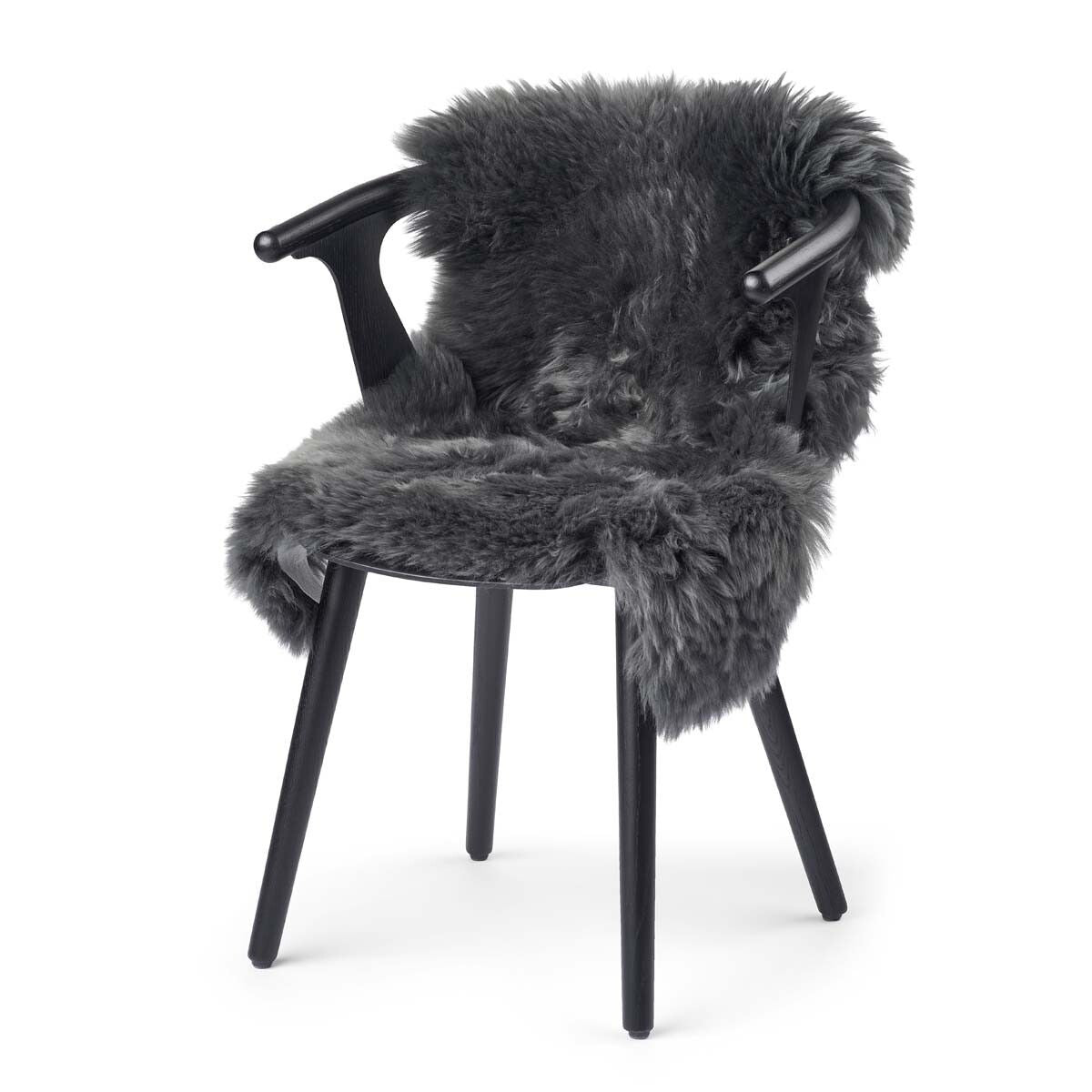 Merino Premium Lammfell | Langhaar | Neuseeland | 100x60 cm Stahl