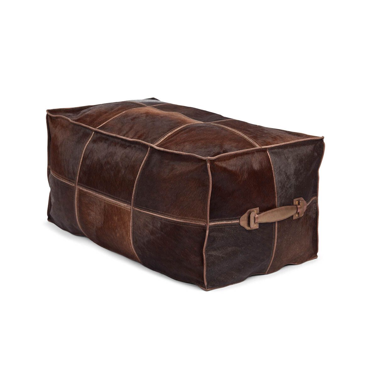 Hocker mit Griff | Brasilien | Hochwertiges Kalbsleder | 45x82x38 cm Poufs | Sheepskinhouse.ch