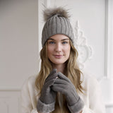 Sheila Mütze | Wolle, Waschbär Schwarz/Schwarz