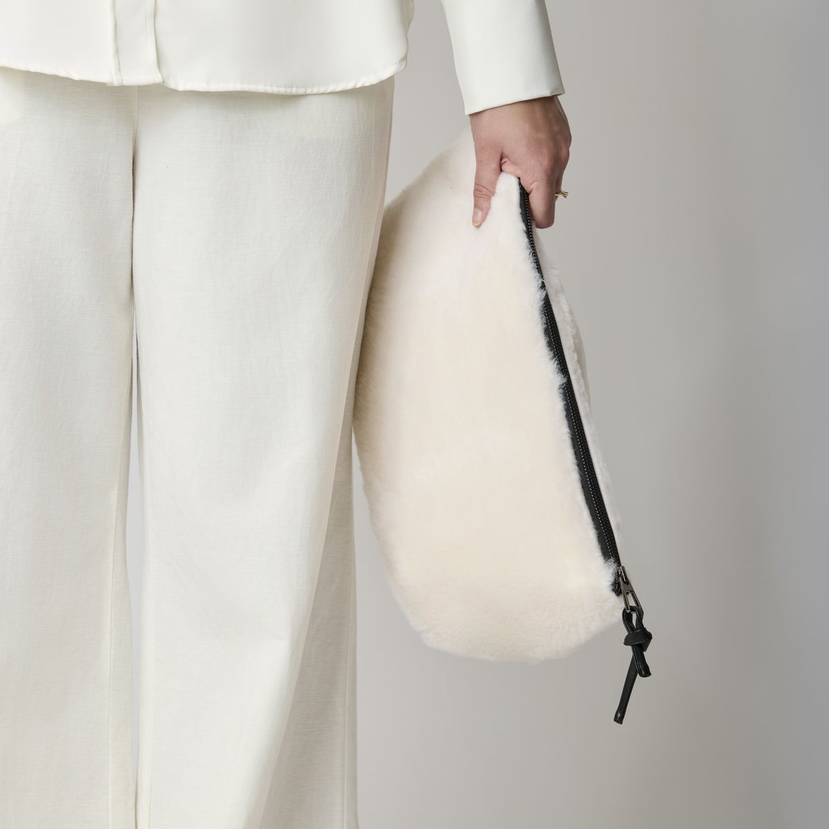Maxi Havanna Clutch | Neuseeland | Lammwolle Beige